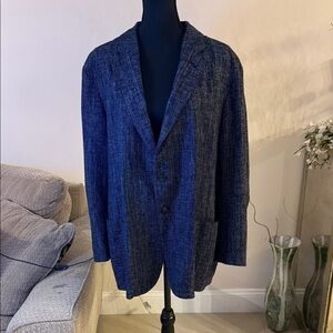 Emporio Armani Textured Navy Blazer 2XL